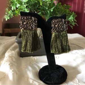Bronze Tassel Stud Earrings